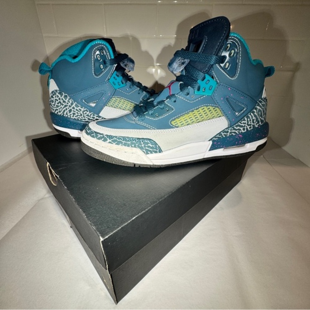 2014 Jordan "Spizike" #315371-407 Space Blue 7 Youth -‎ Preowed